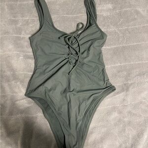 Xhilaration Lace-Up One-Piece Swimsuit